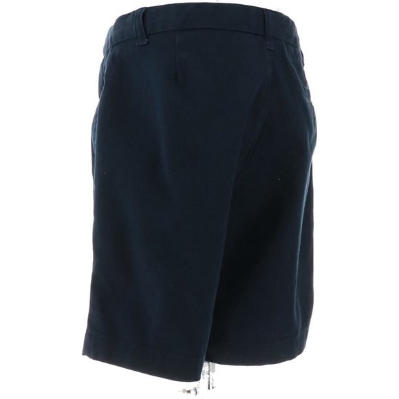 NWT LANDS' END GIRL'S PLAIN FRONT STAIN RESISTANT CHINO SHORTS CLASSIC NAVY - Picture 4 of 14